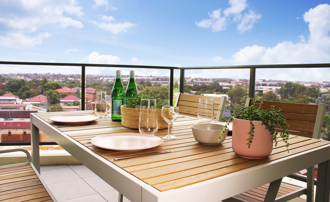 Balcony shot of our specialist disability accommodation in Strathfield, The Heights, NSW