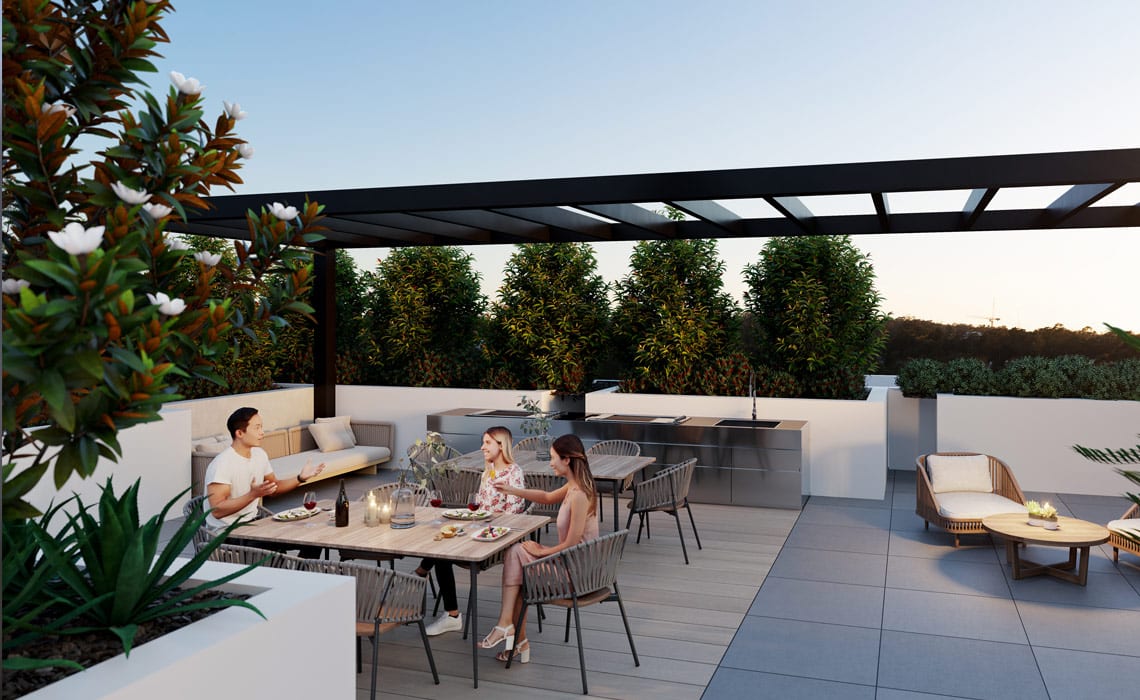Roof deck shot of our specialist disability accommodation in Kogarah, The George, NSW